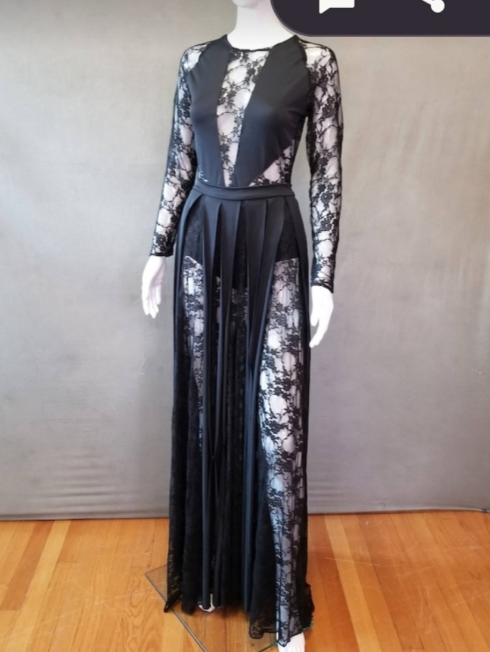 ‼️‼️‼️SEARCHING‼️‼️‼️ FOR CLUB L Black Lace Insert Maxi Dress - Picture 2 of 2